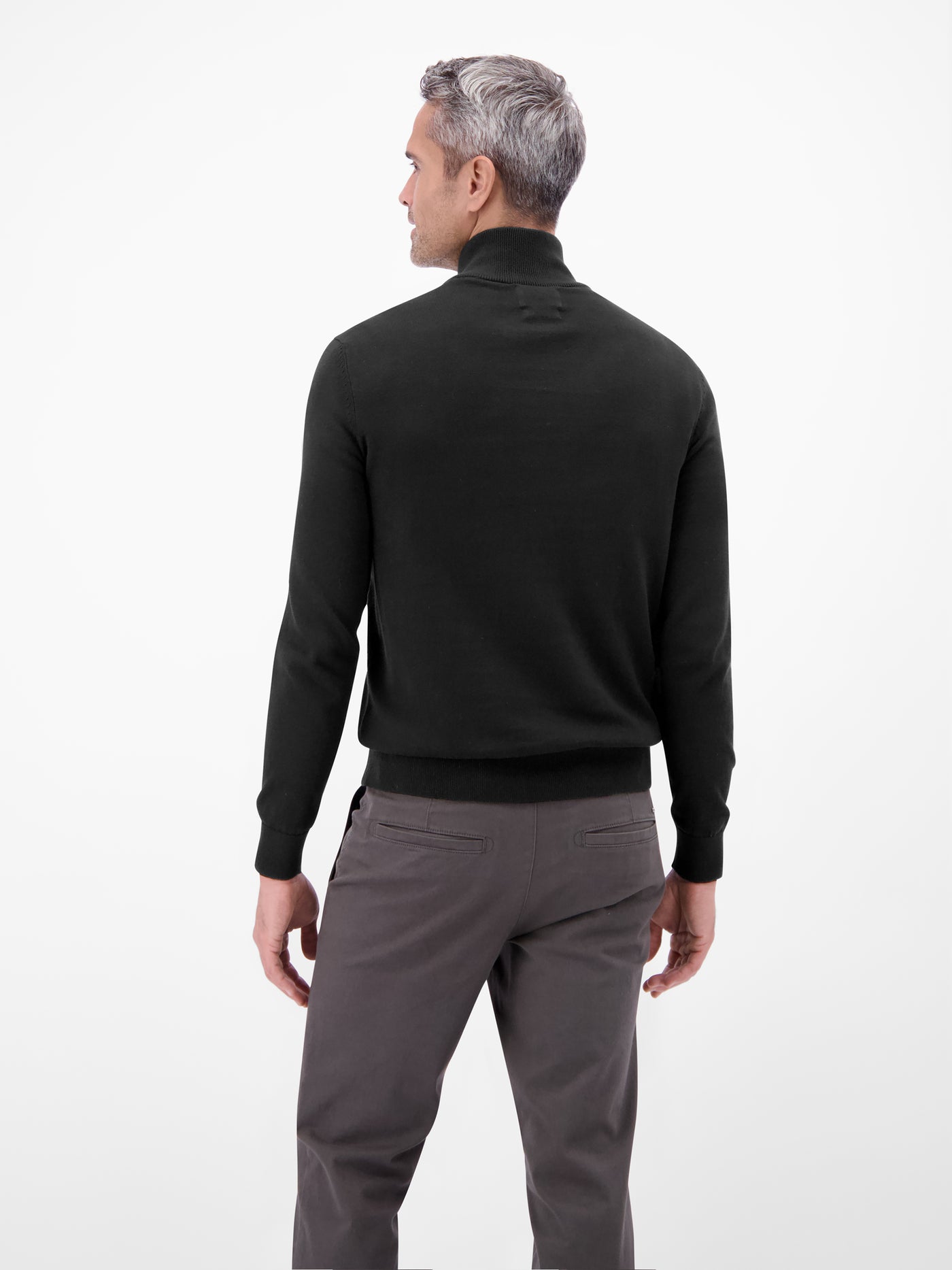 Flachstrickpullover mit Troyerkragen - LERROS