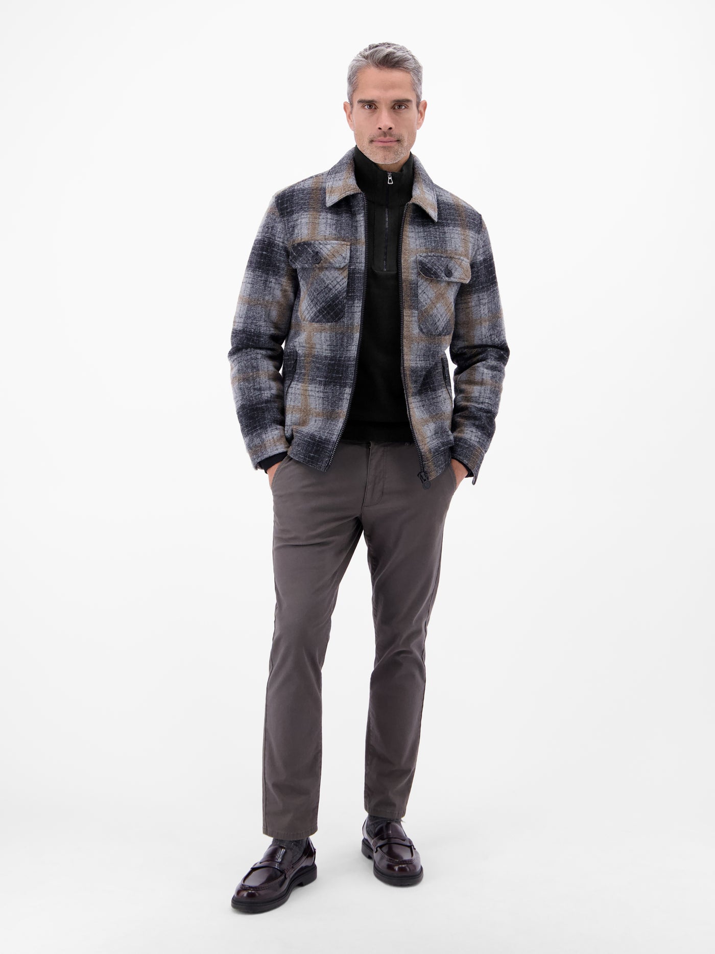 Flachstrickpullover mit Troyerkragen - LERROS