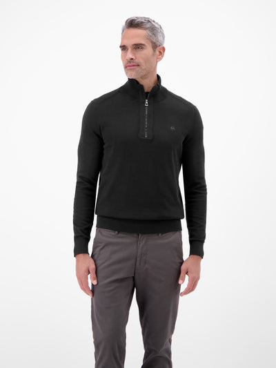 Flachstrickpullover mit Troyerkragen - LERROS