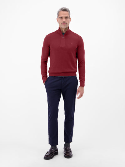 Flachstrickpullover mit Troyerkragen - LERROS