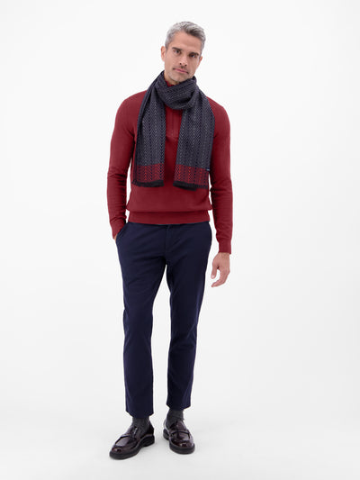 Flachstrickpullover mit Troyerkragen - LERROS