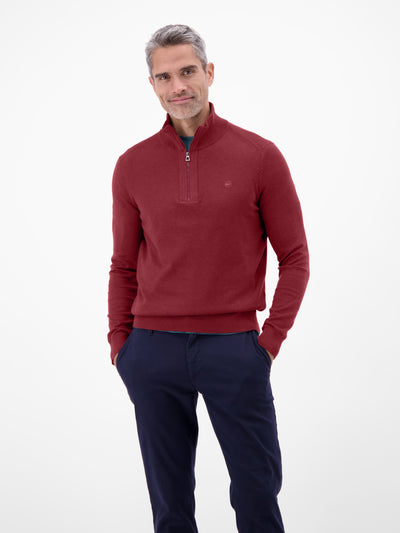 Flachstrickpullover mit Troyerkragen - LERROS