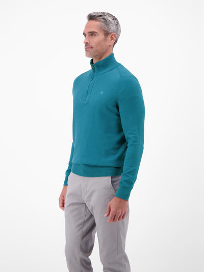 Flachstrickpullover mit Troyerkragen - LERROS