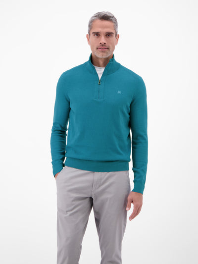 Flachstrickpullover mit Troyerkragen - LERROS