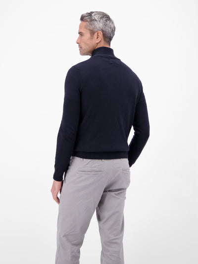 Flachstrickpullover mit Troyerkragen - LERROS