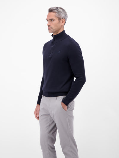 Flachstrickpullover mit Troyerkragen - LERROS