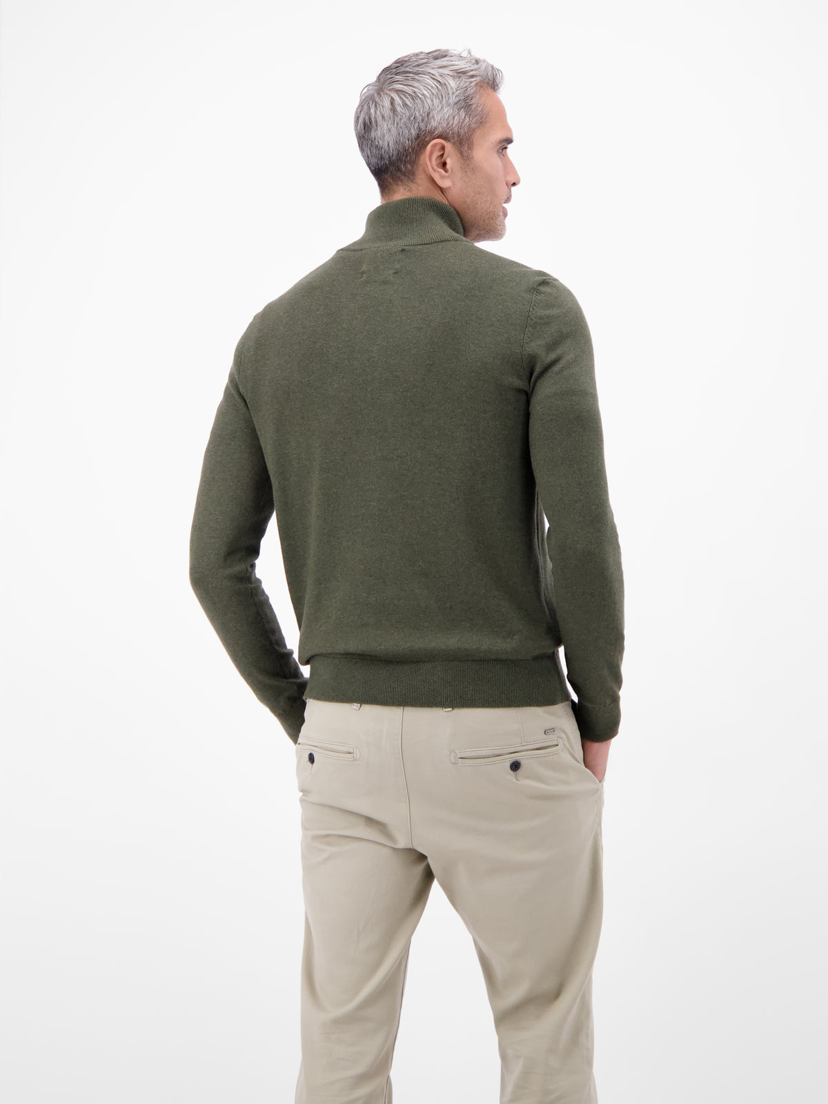 Flachstrickpullover mit Troyerkragen - LERROS