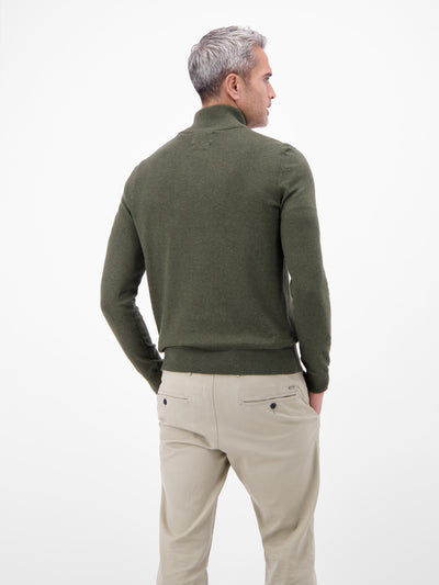 Flachstrickpullover mit Troyerkragen - LERROS