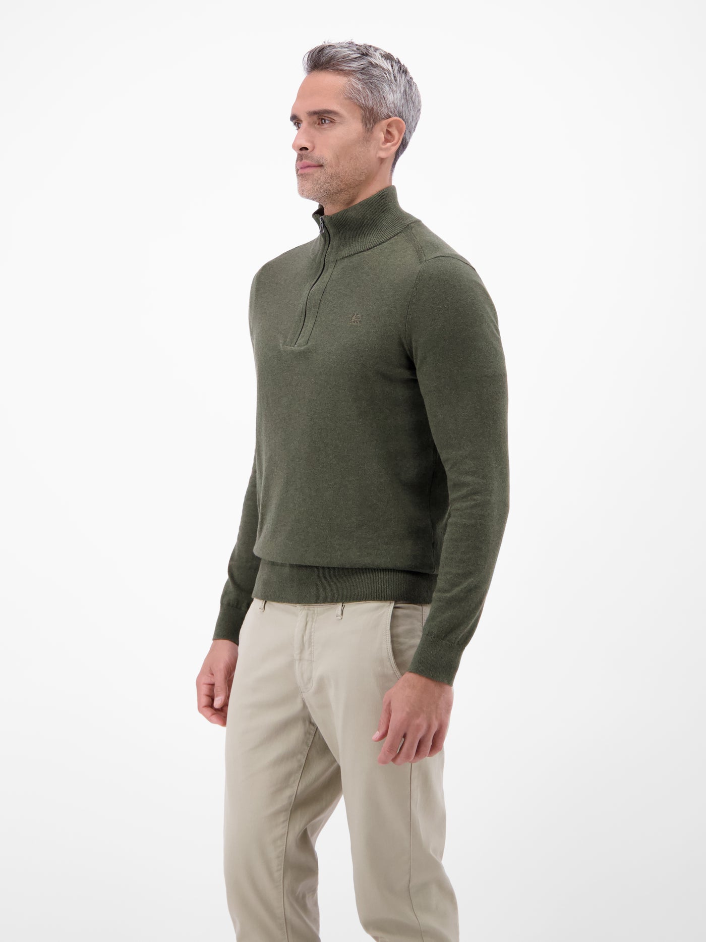 Flachstrickpullover mit Troyerkragen - LERROS