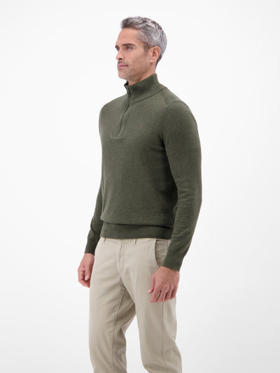 Flachstrickpullover mit Troyerkragen - LERROS