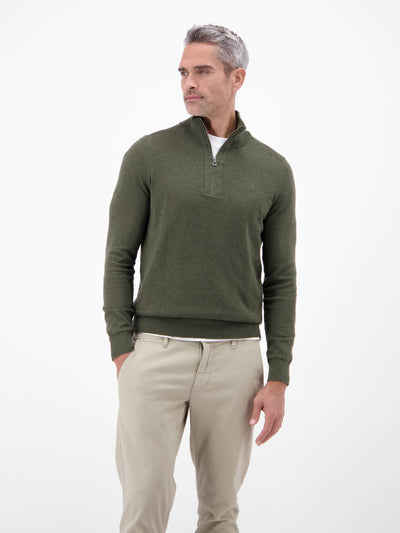 Flachstrickpullover mit Troyerkragen - LERROS