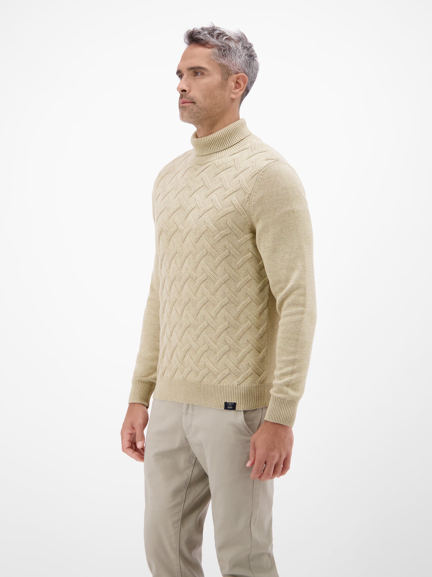 Stylischer Rollkragenpullover - modisch gemustert - LERROS