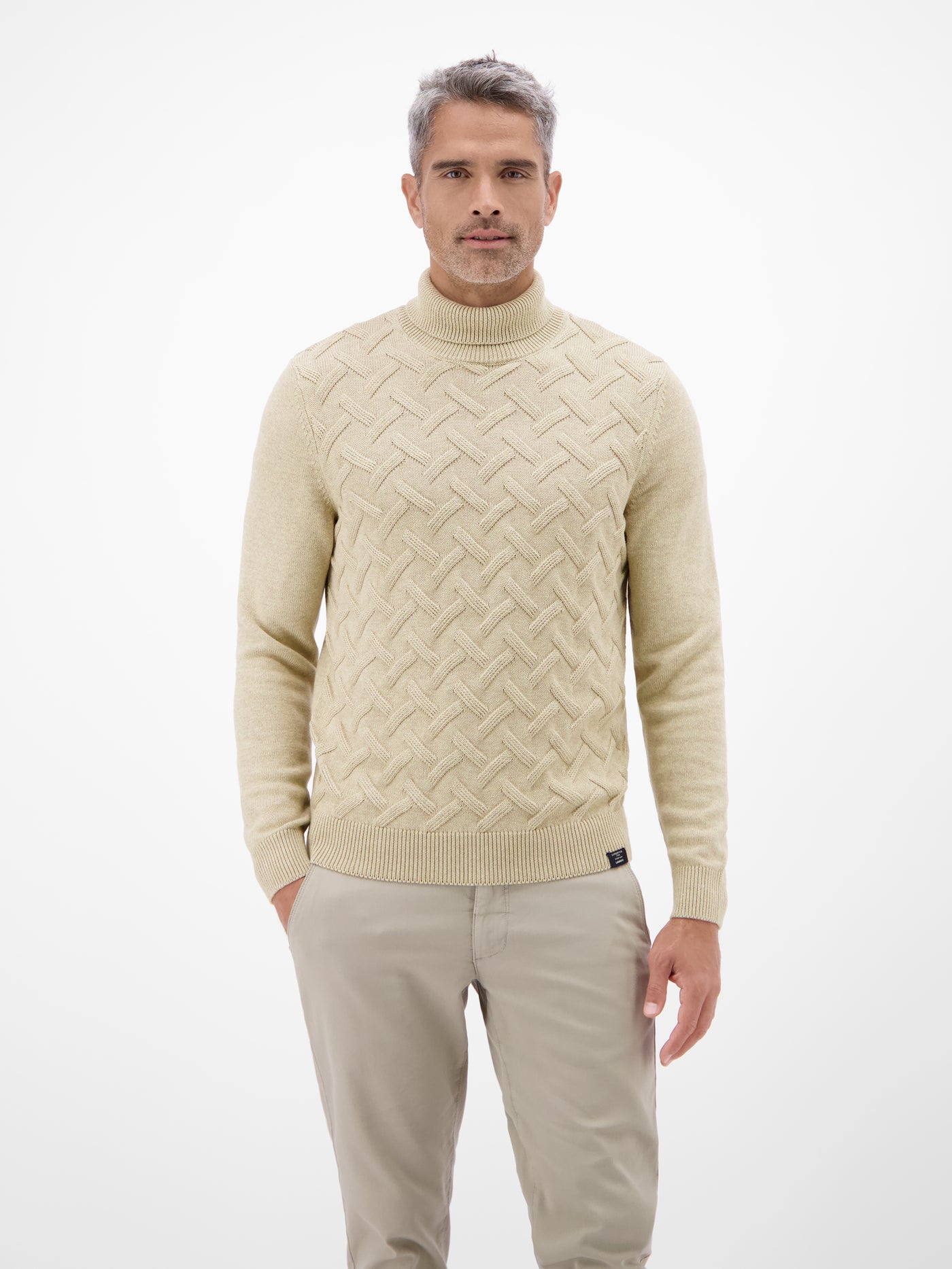 Stylischer Rollkragenpullover - modisch gemustert - LERROS