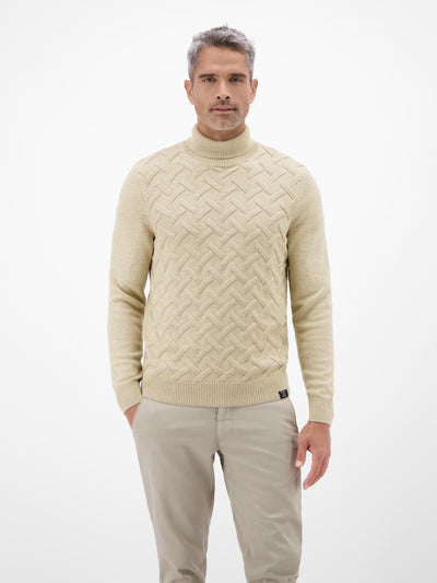 Stylischer Rollkragenpullover - modisch gemustert - LERROS