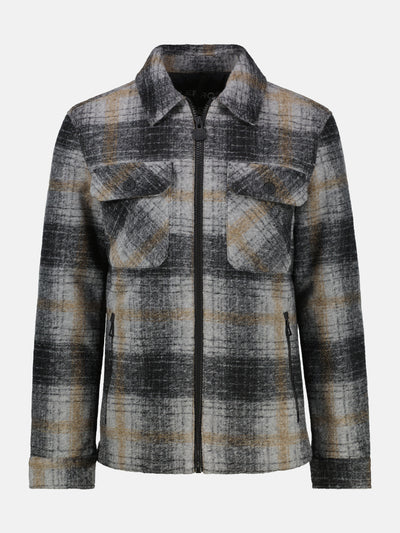 Checked outdoor shirt jacket in wool look