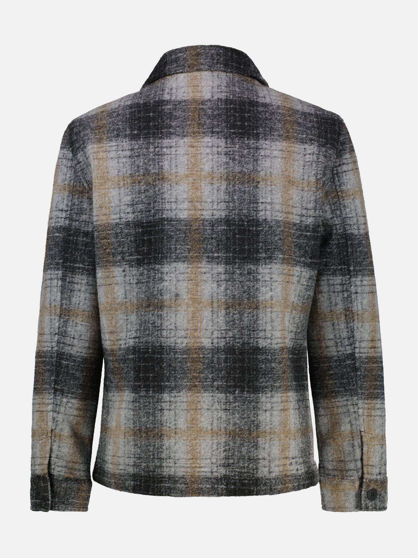 Checked outdoor shirt jacket in wool look
