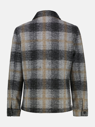 Checked outdoor shirt jacket in wool look