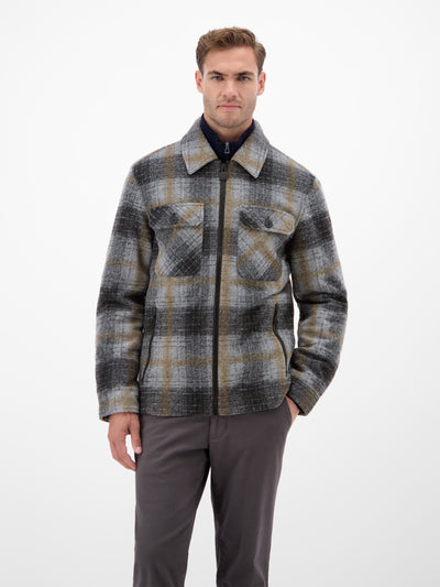 Karierte Outdoor-Hemdjacke in Woll-Optik - LERROS