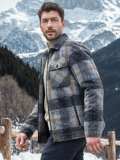 Karierte Outdoor-Hemdjacke in Woll-Optik - LERROS