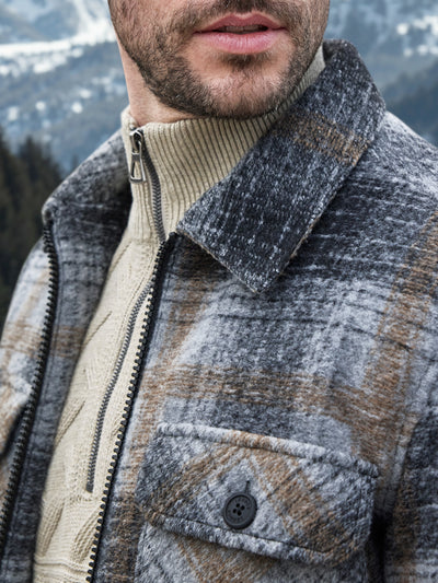 Karierte Outdoor-Hemdjacke in Woll-Optik - LERROS