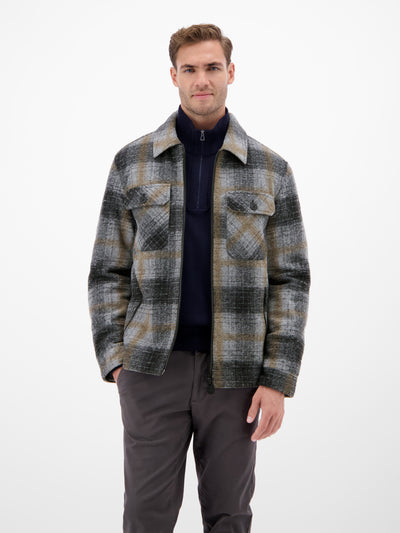 Karierte Outdoor-Hemdjacke in Woll-Optik - LERROS