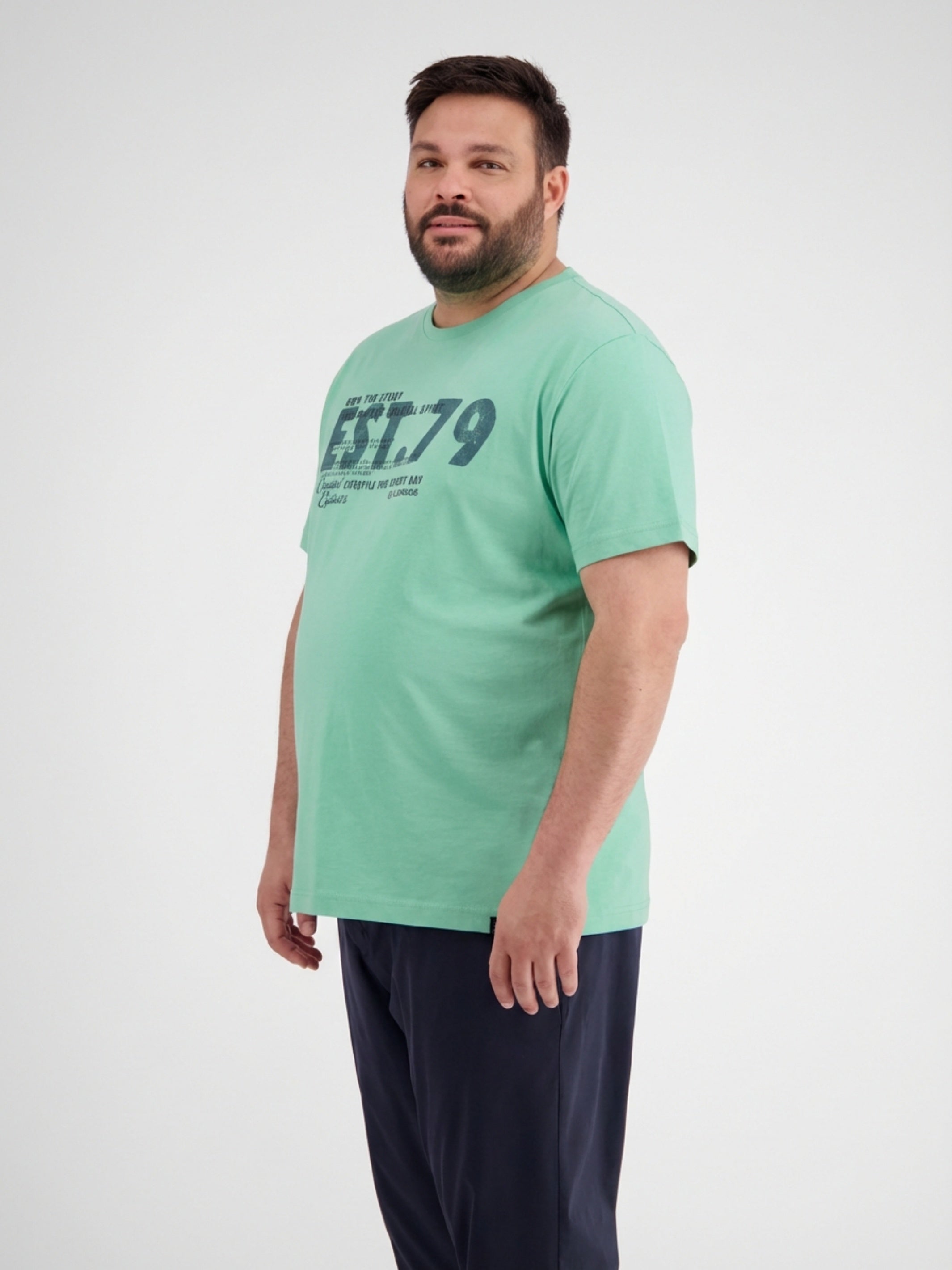 T-Shirt mit Brustprint, Grosse Grössen - T-Shirt Rundhals