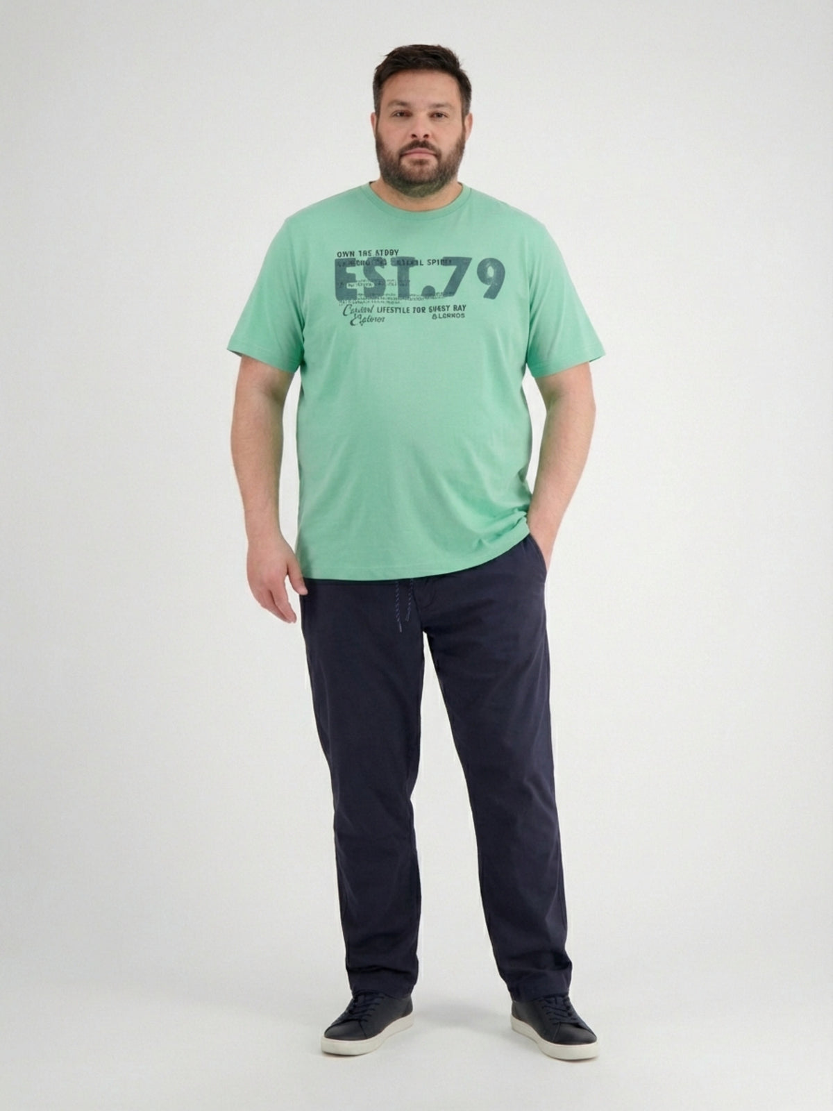 T-Shirt mit Brustprint, Grosse Grössen - T-Shirt Rundhals