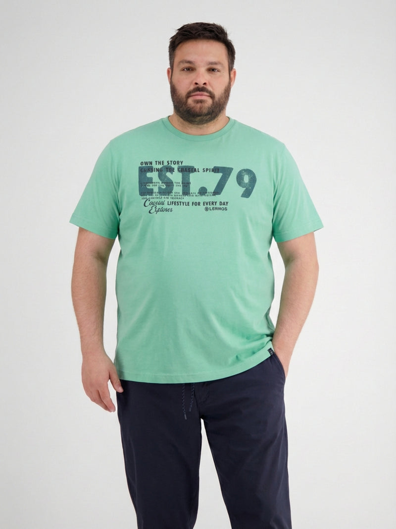 T-Shirt mit Brustprint, Grosse Grössen - T-Shirt Rundhals