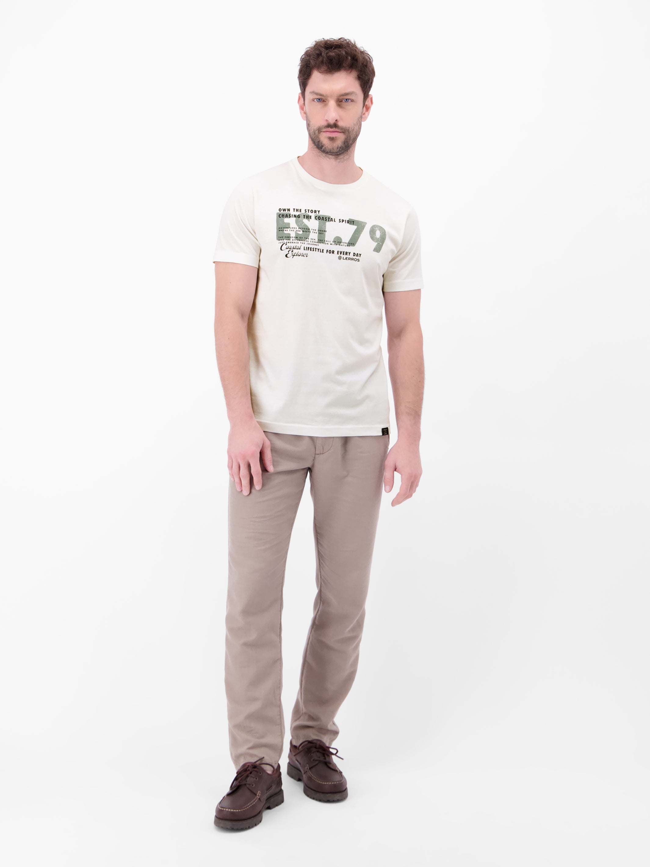 T-Shirt aus Baumwolle mit Brustprint - T-Shirt Rundhals