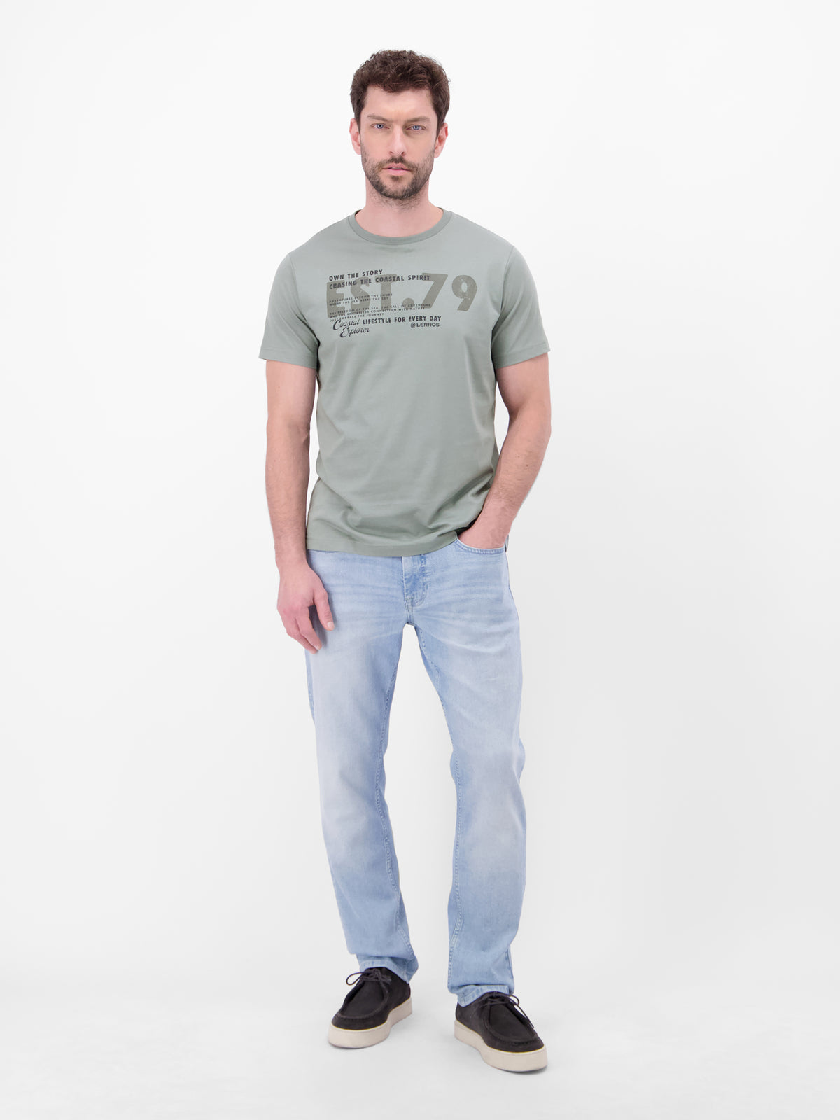 T-Shirt aus Baumwolle mit Brustprint - T-Shirt Rundhals