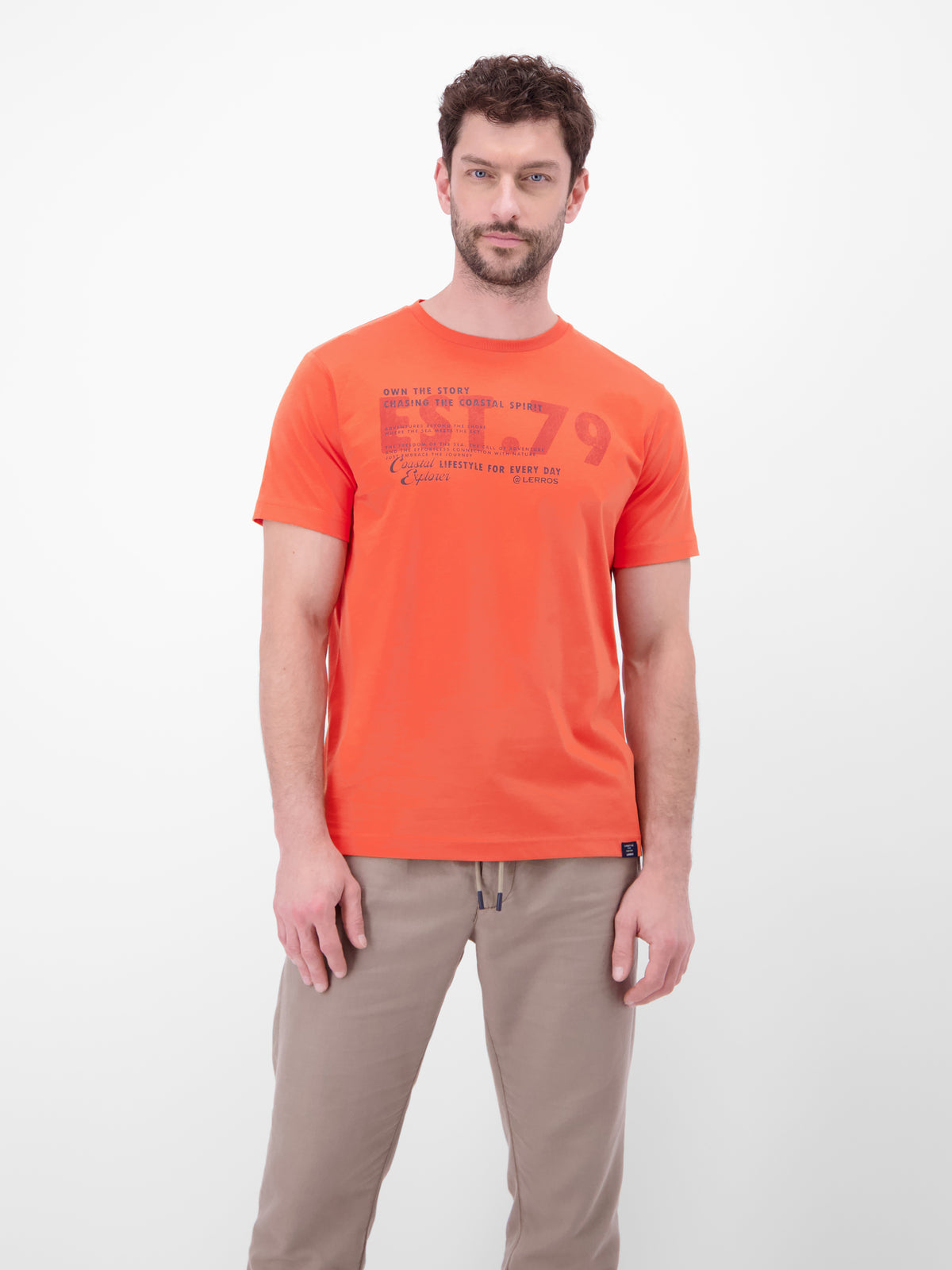 T-Shirt aus Baumwolle mit Brustprint - T-Shirt Rundhals