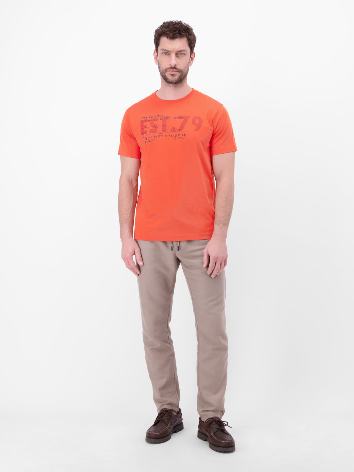 T-Shirt aus Baumwolle mit Brustprint - T-Shirt Rundhals