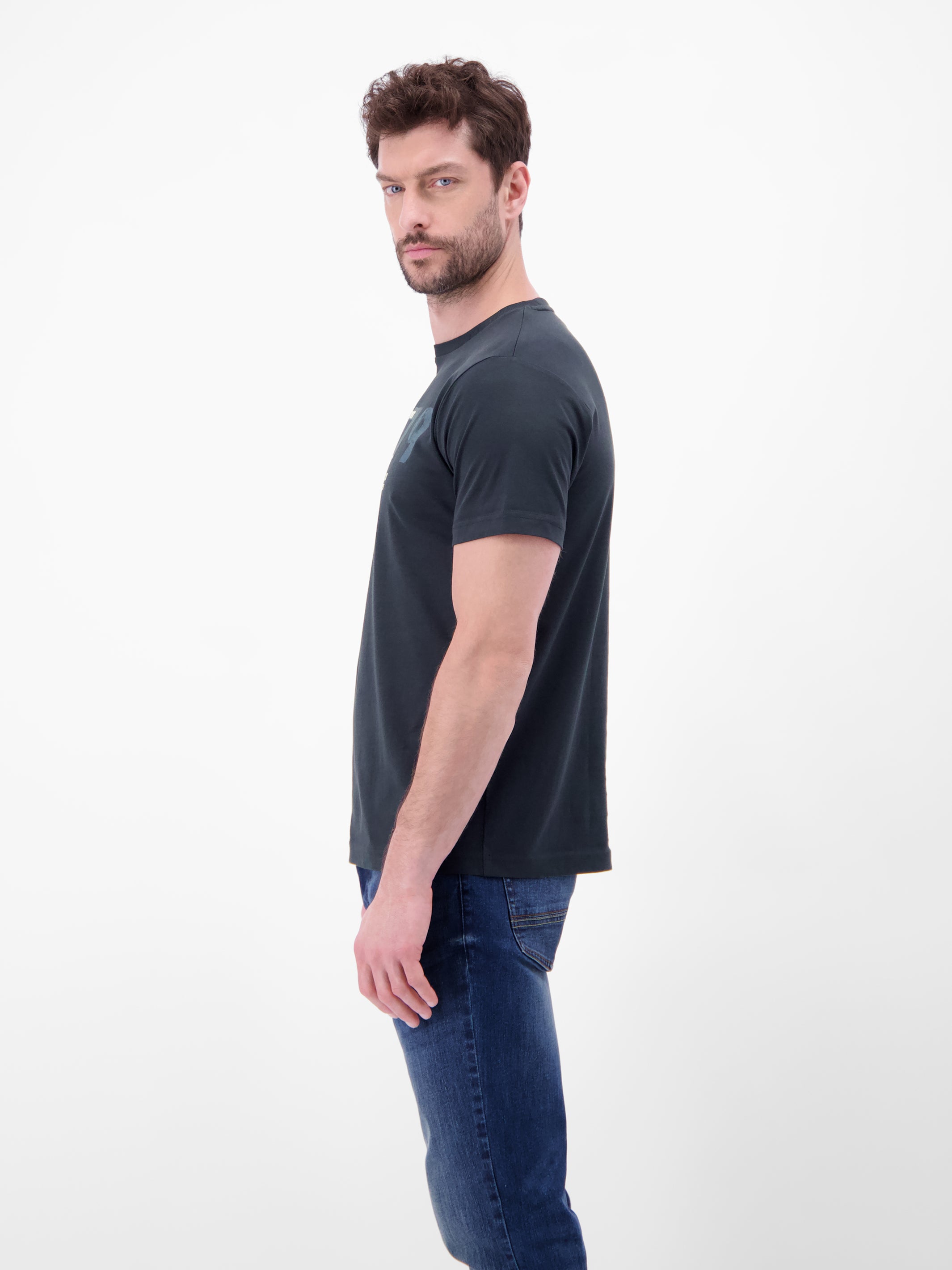 T-Shirt aus Baumwolle mit Brustprint - T-Shirt Rundhals