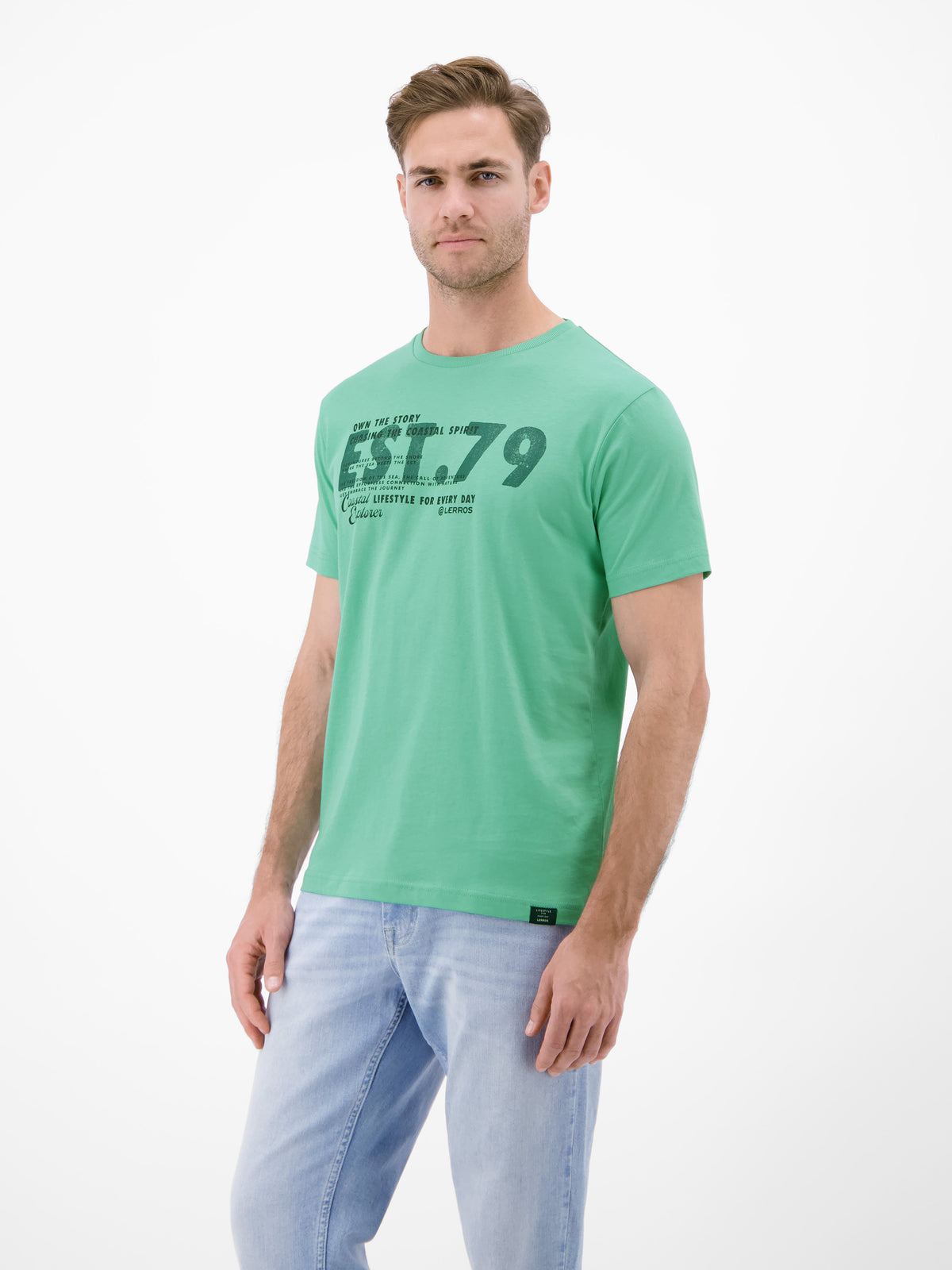 T-Shirt aus Baumwolle mit Brustprint - T-Shirt Rundhals
