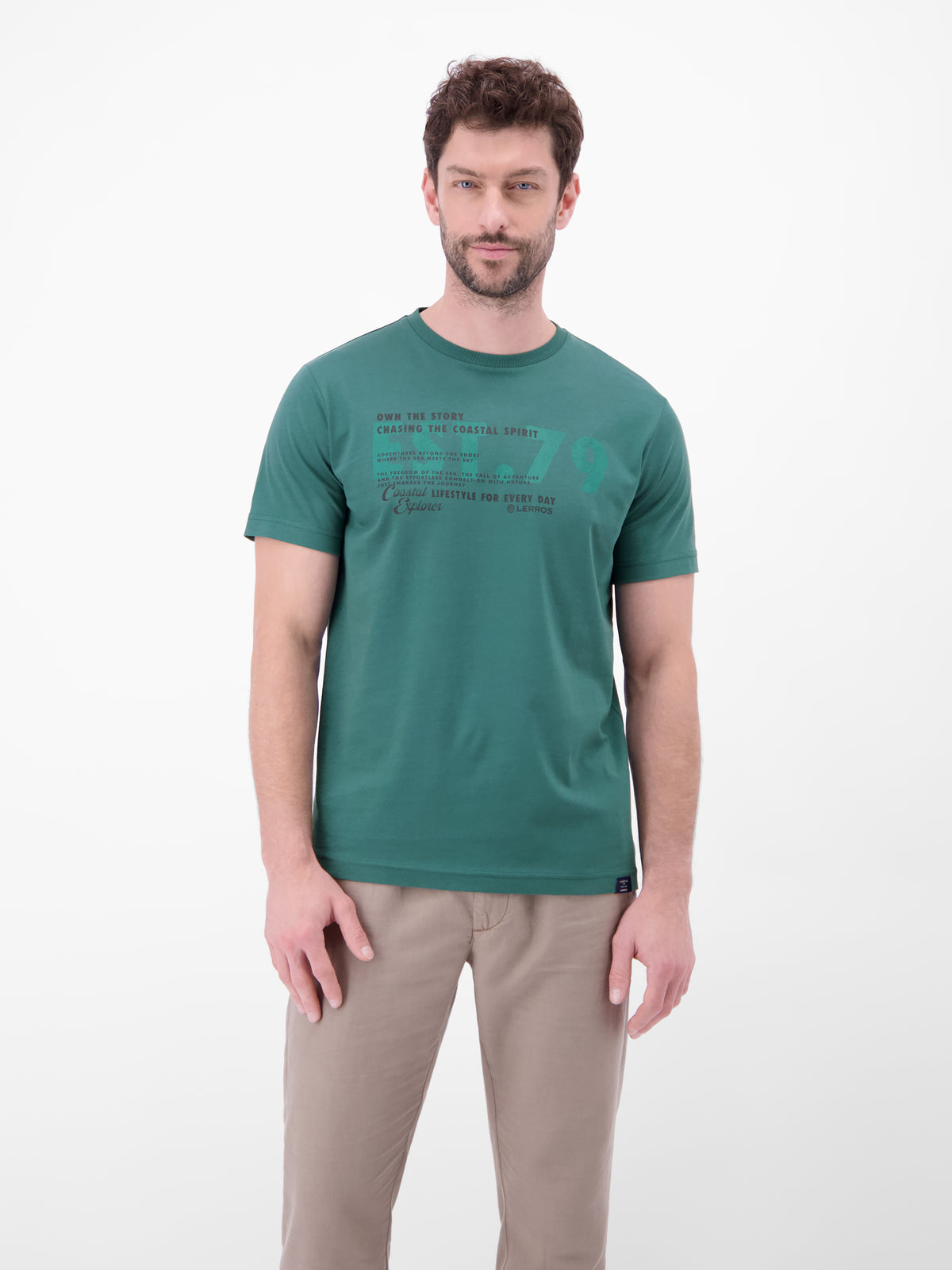 T-Shirt aus Baumwolle mit Brustprint - T-Shirt Rundhals