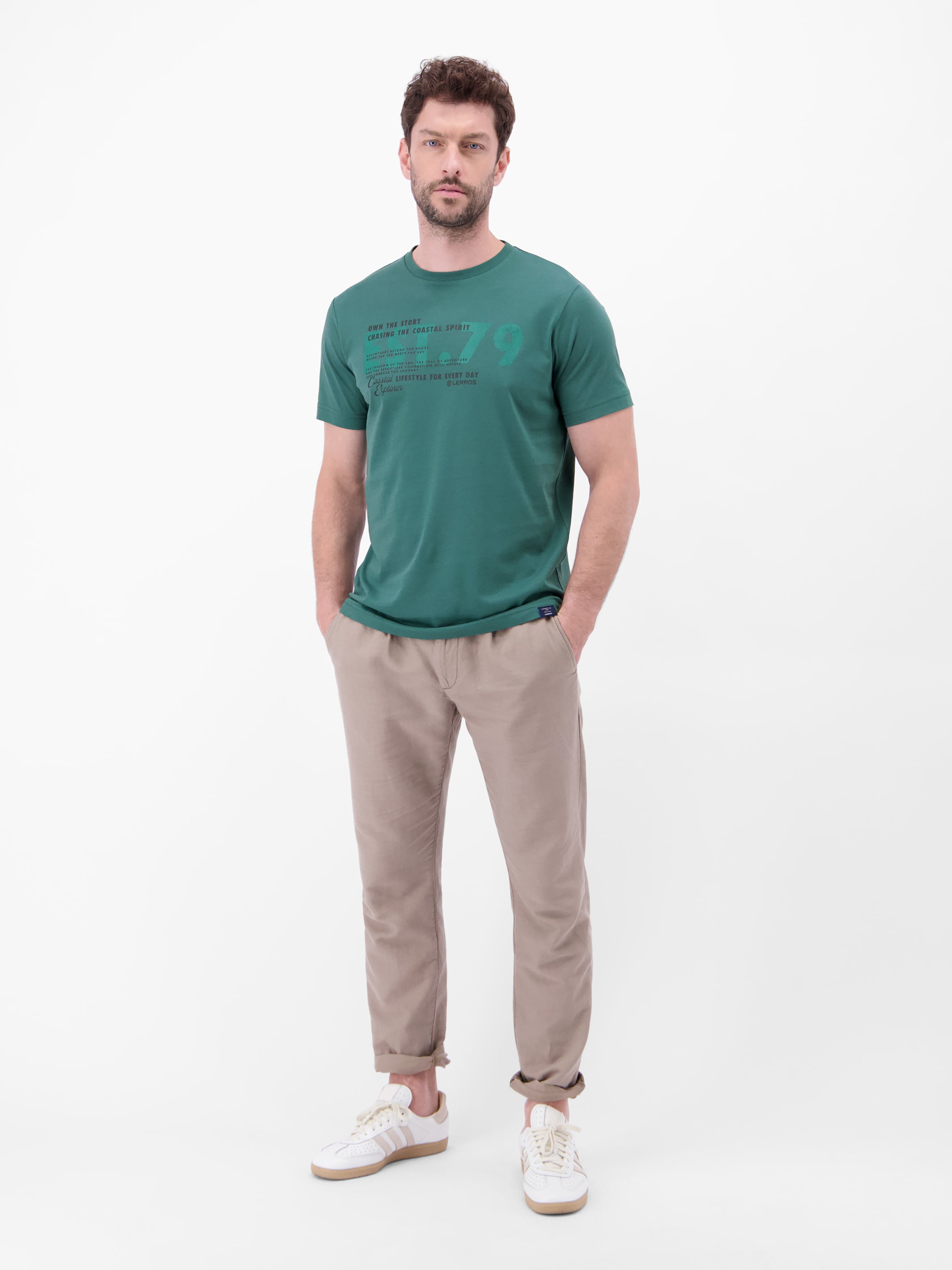 T-Shirt aus Baumwolle mit Brustprint - T-Shirt Rundhals
