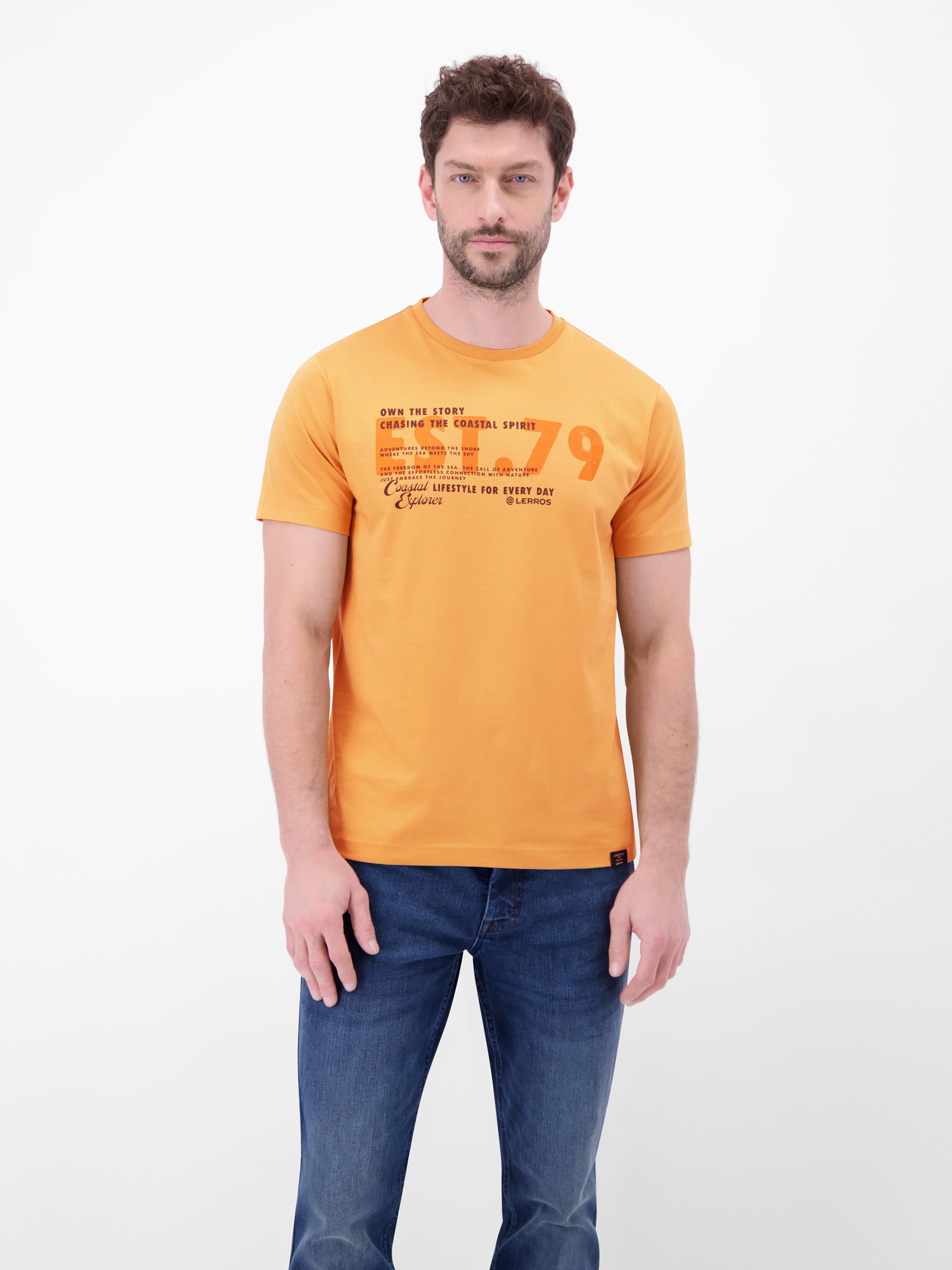 T-Shirt aus Baumwolle mit Brustprint - T-Shirt Rundhals