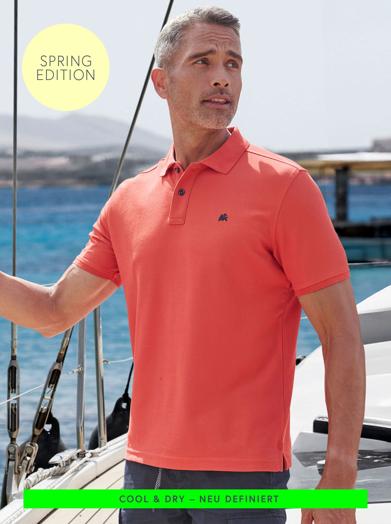 Klassisches Poloshirt für Herren in *Cool & Dry* Piquéqualität - Polo Shirt Kurzarm