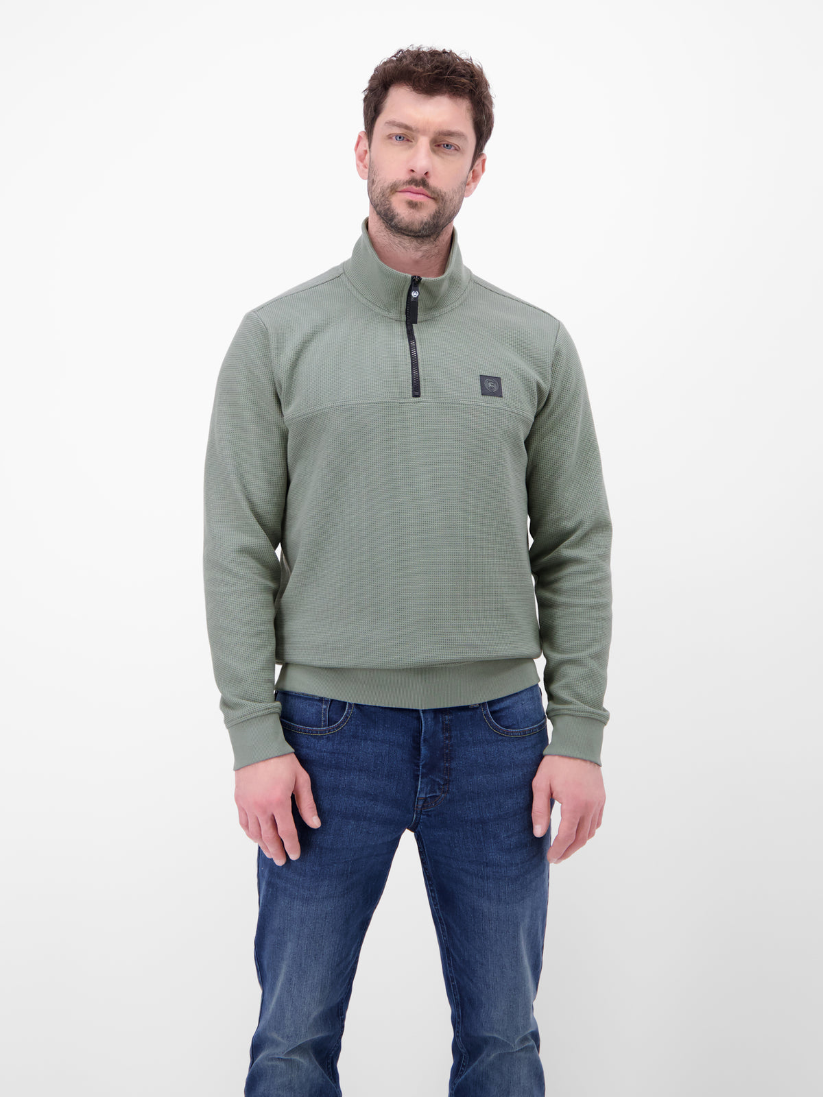 Troyer in Sweatqualität mit Waffelstruktur - Strick Troyer