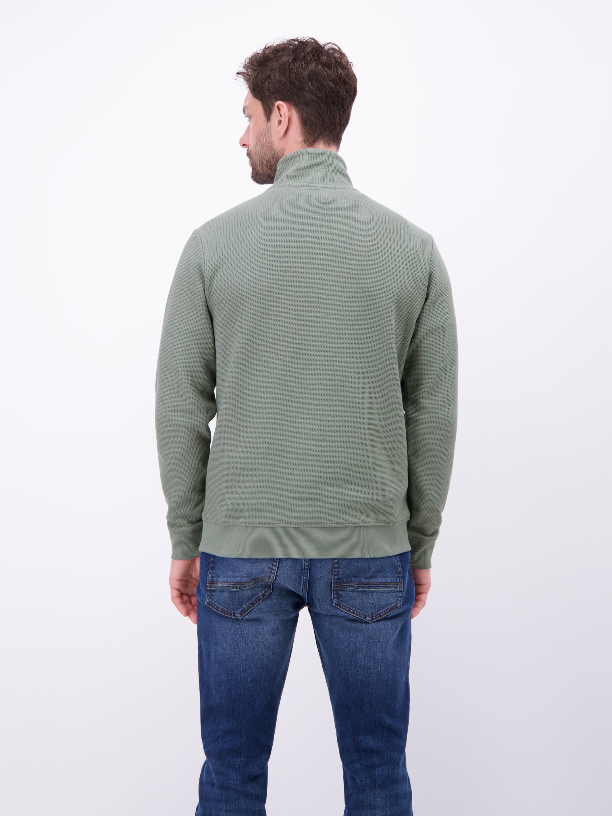 Troyer in Sweatqualität mit Waffelstruktur - Strick Troyer