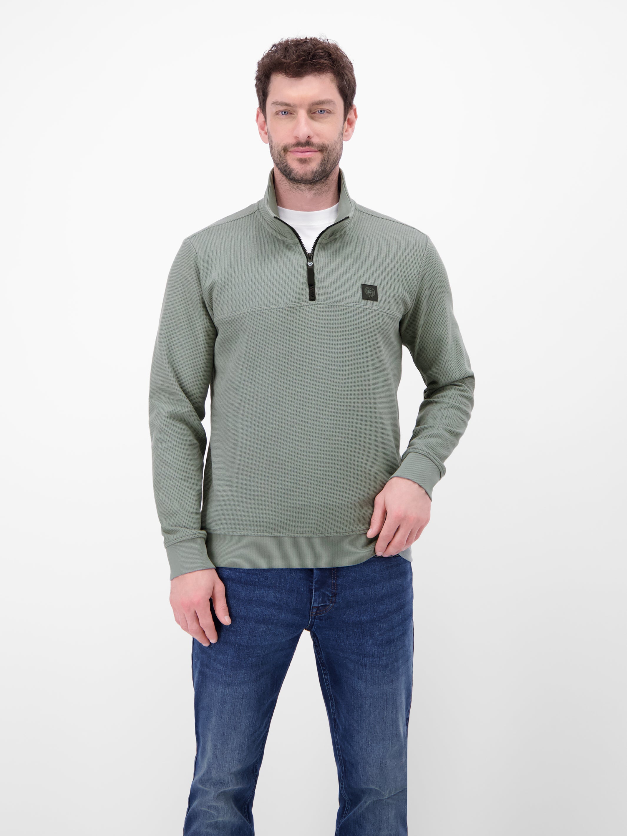 Troyer in Sweatqualität mit Waffelstruktur - Strick Troyer