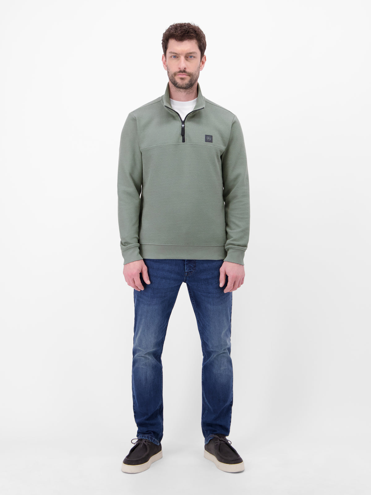 Troyer in Sweatqualität mit Waffelstruktur - Strick Troyer