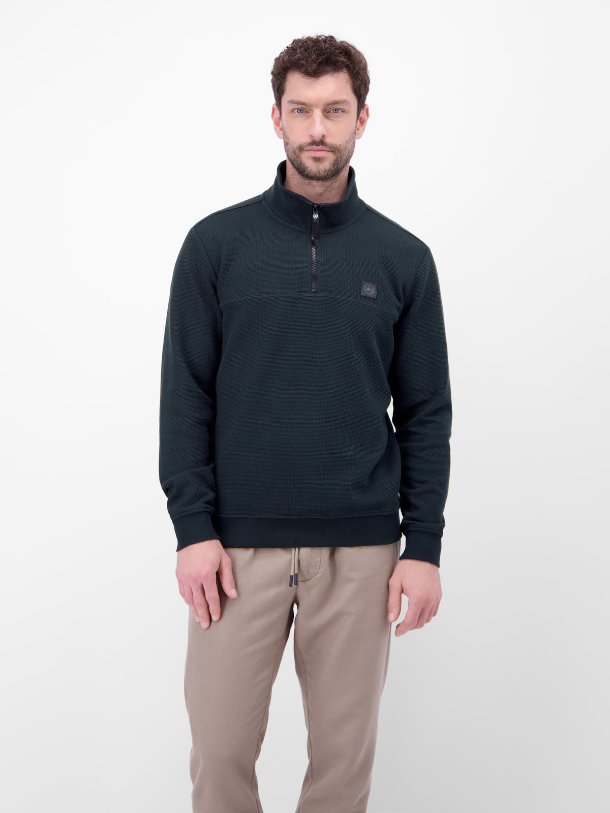 Troyer in Sweatqualität mit Waffelstruktur - Strick Troyer