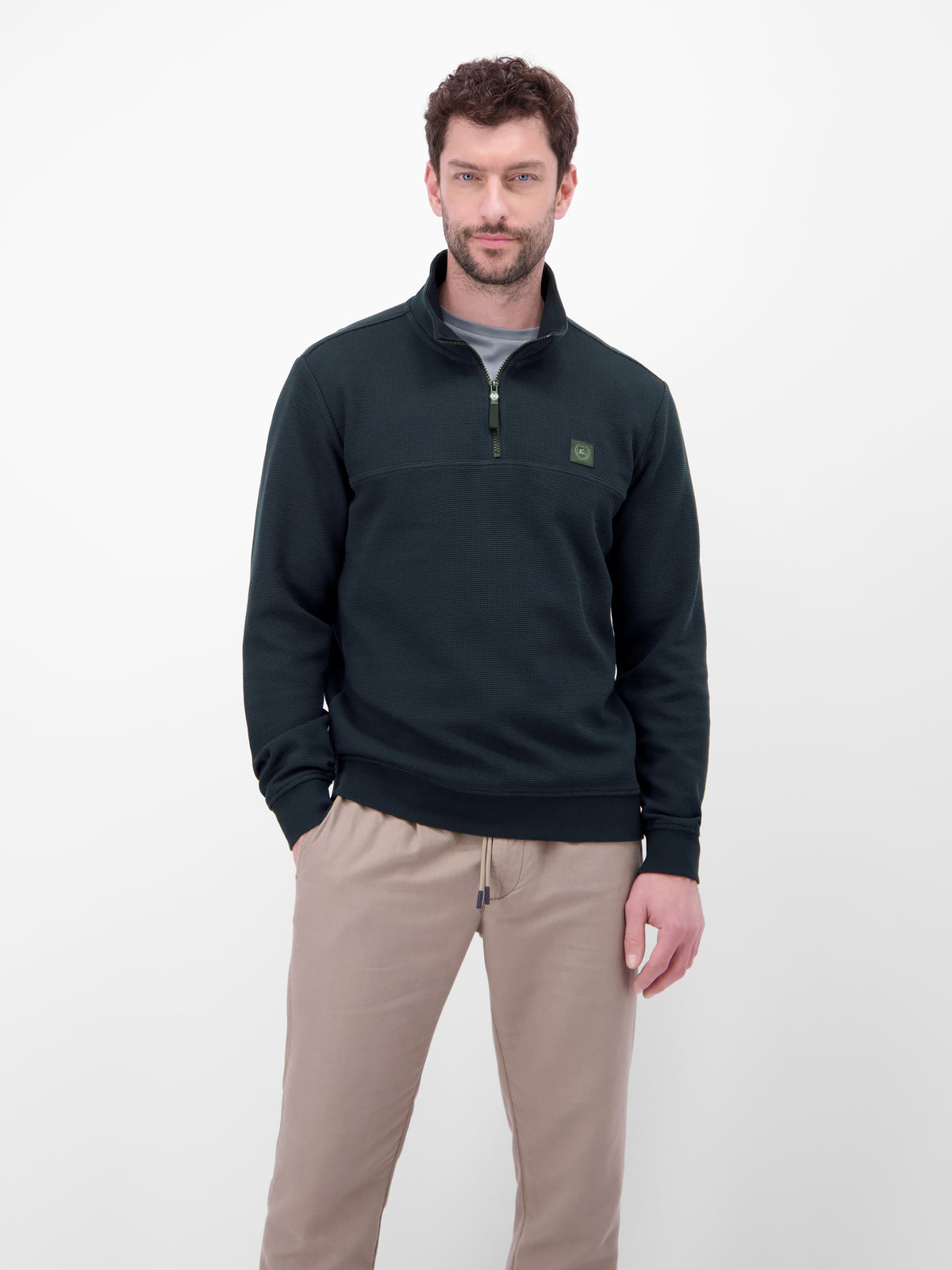 Troyer in Sweatqualität mit Waffelstruktur - Strick Troyer