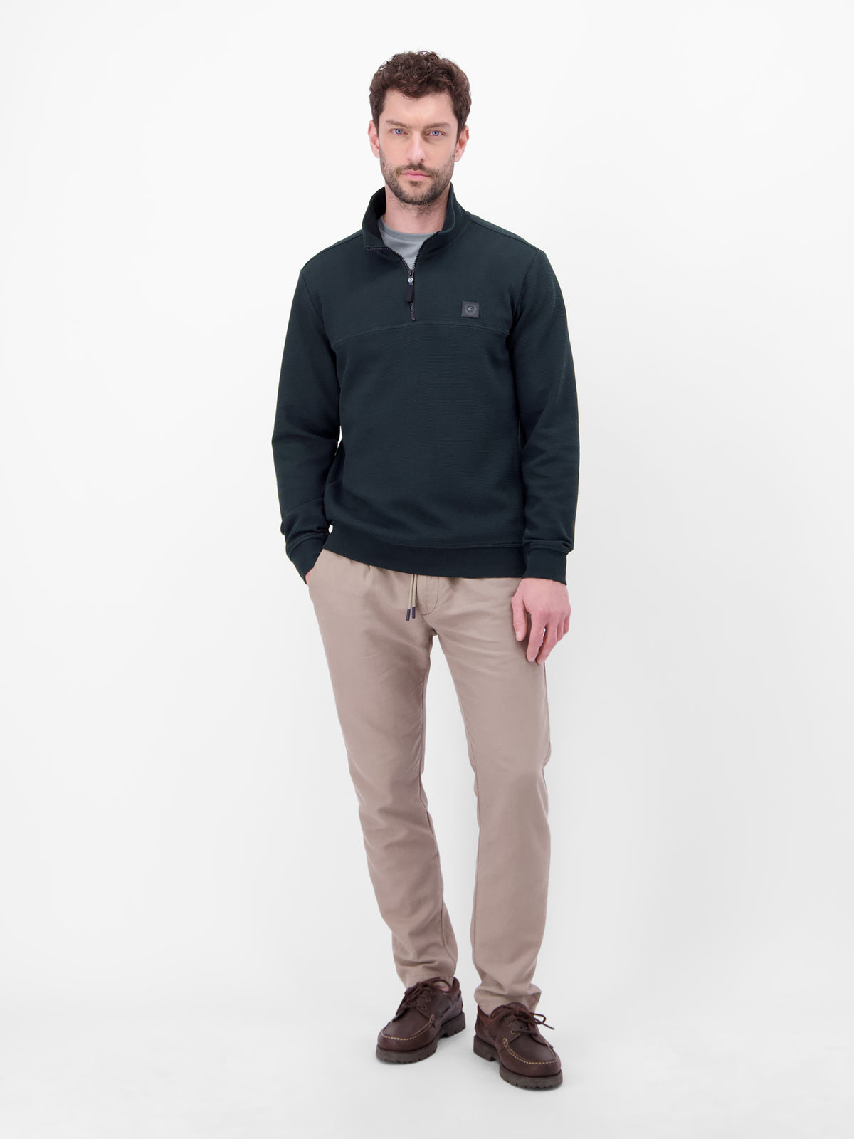 Troyer in Sweatqualität mit Waffelstruktur - Strick Troyer