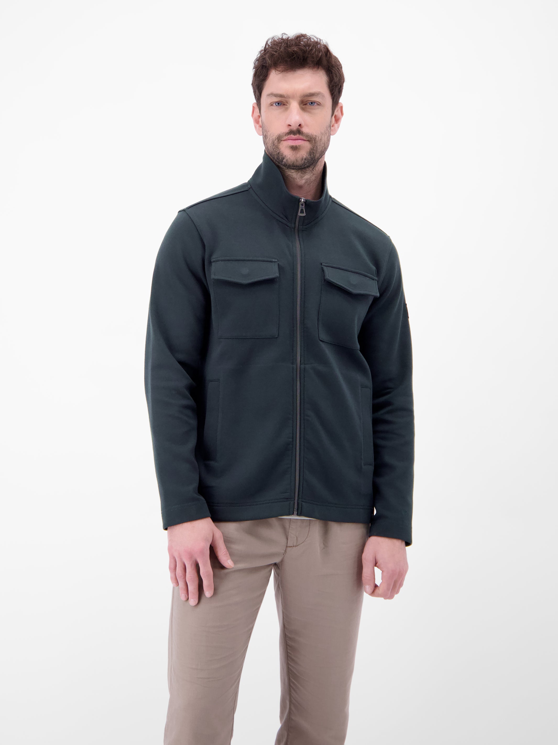 Sweatjacke mit Brusttaschen - Sweatjacke