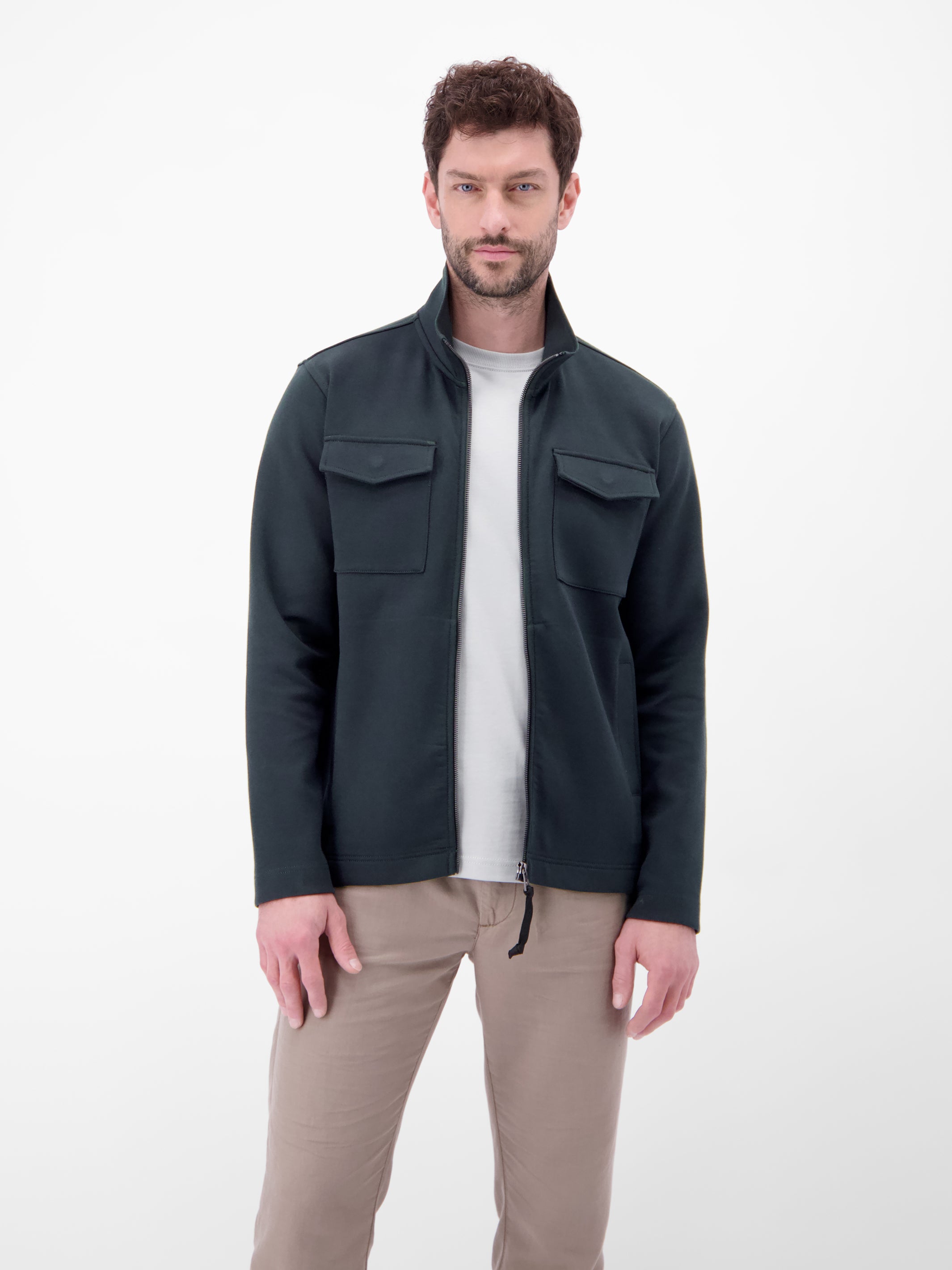 Sweatjacke mit Brusttaschen - Sweatjacke
