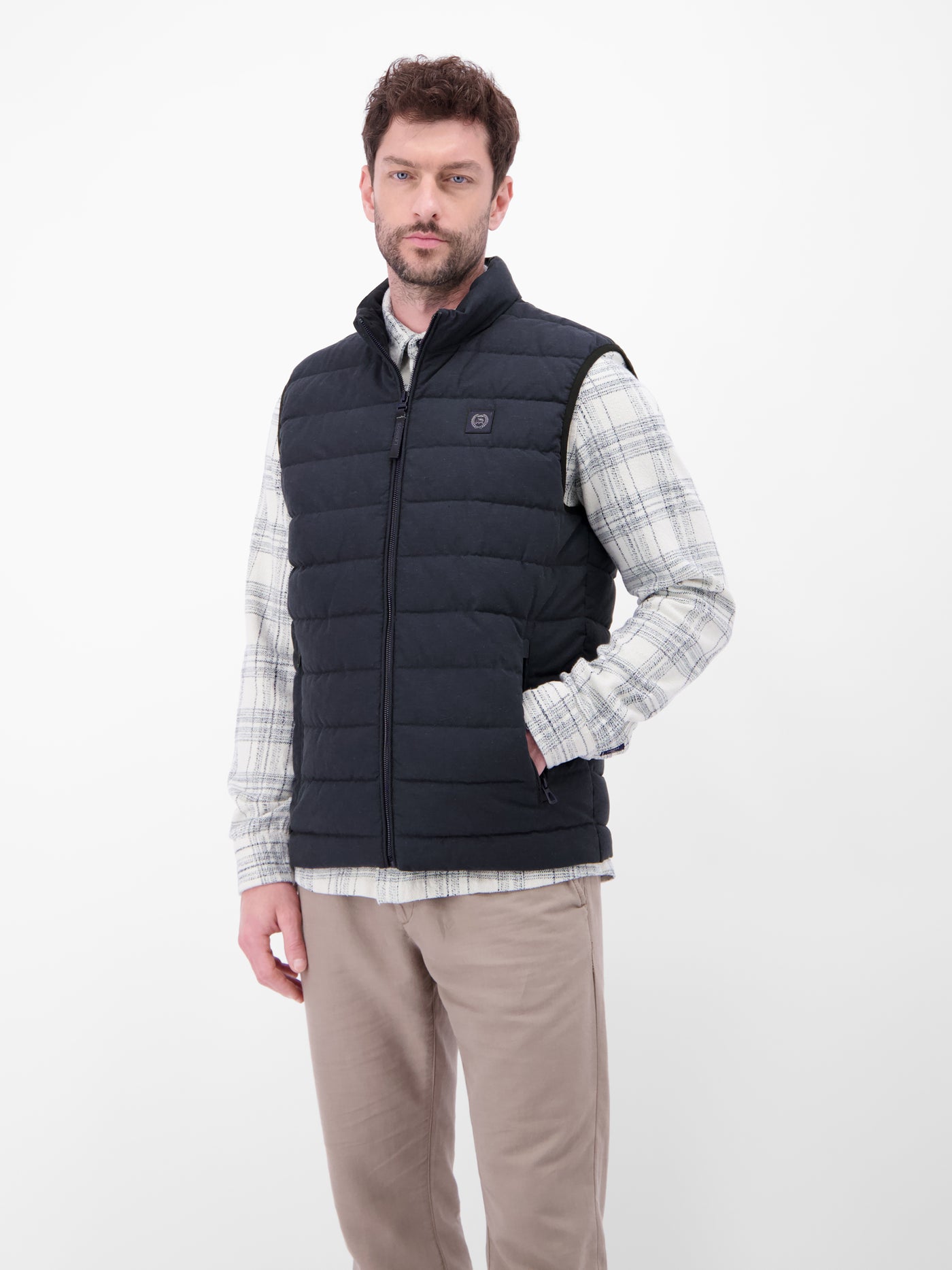 Steppweste aus Baumwolle und Leinen, gefüttert - Weste