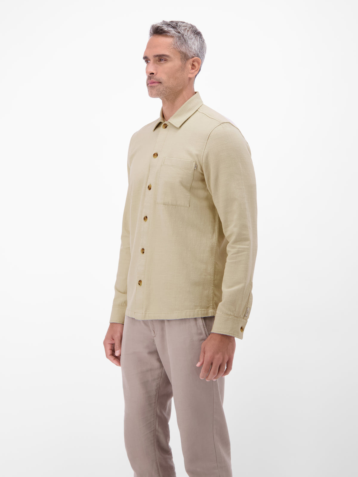 Overshirt aus 100 % Baumwolle, unifarben - Langarmhemd