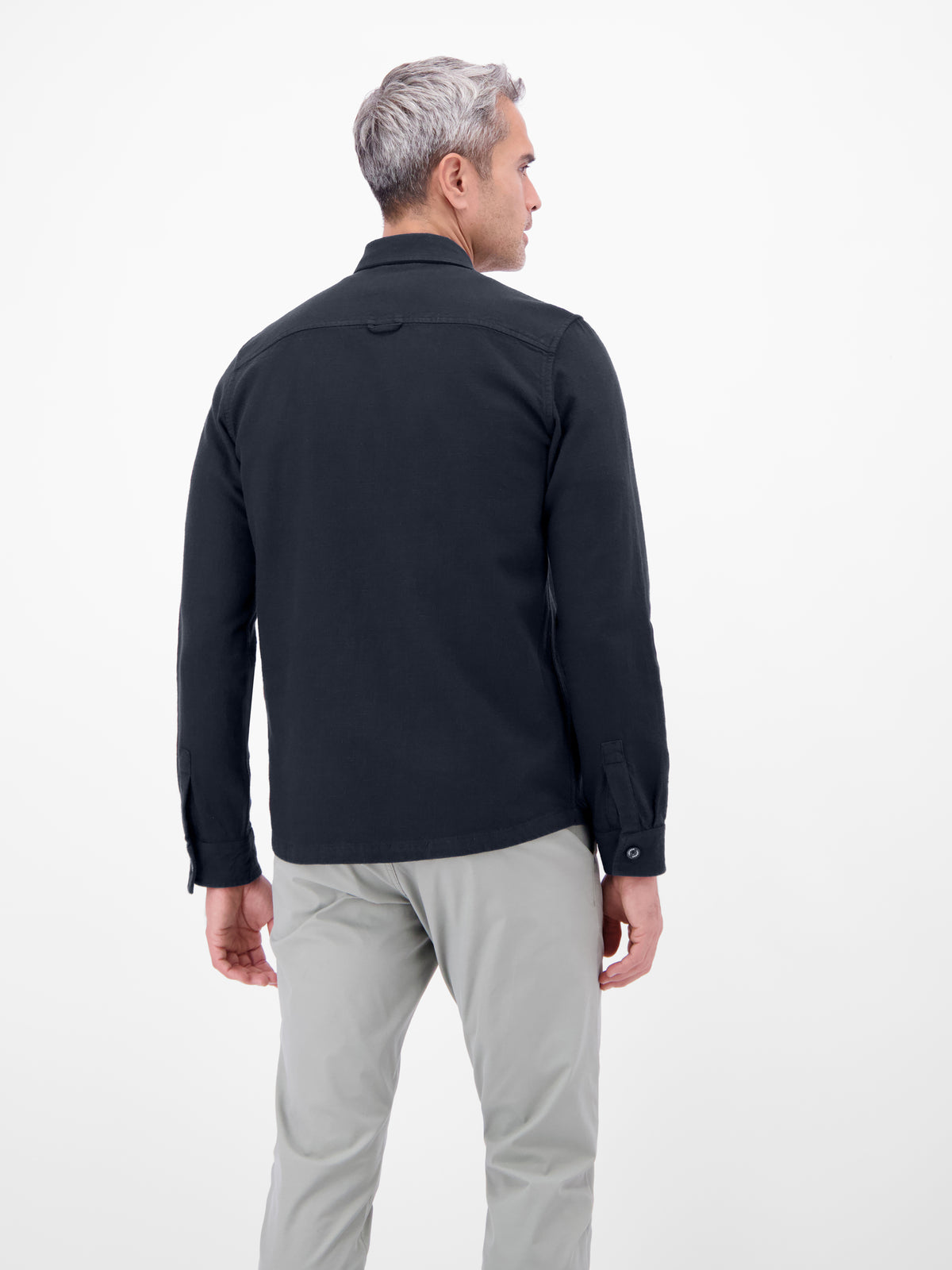 Overshirt aus 100 % Baumwolle, unifarben - Langarmhemd